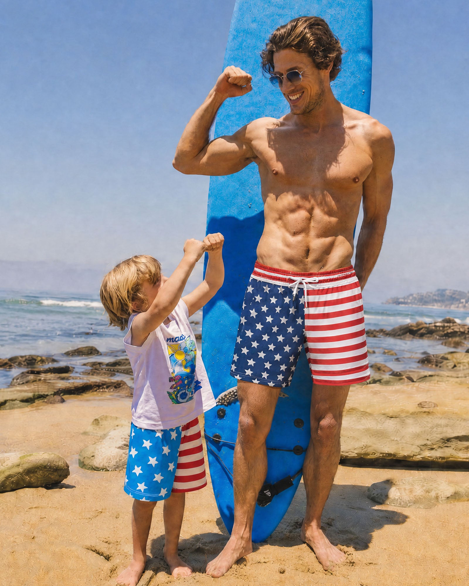 CoastSweet Kids Striped Swim Trunks