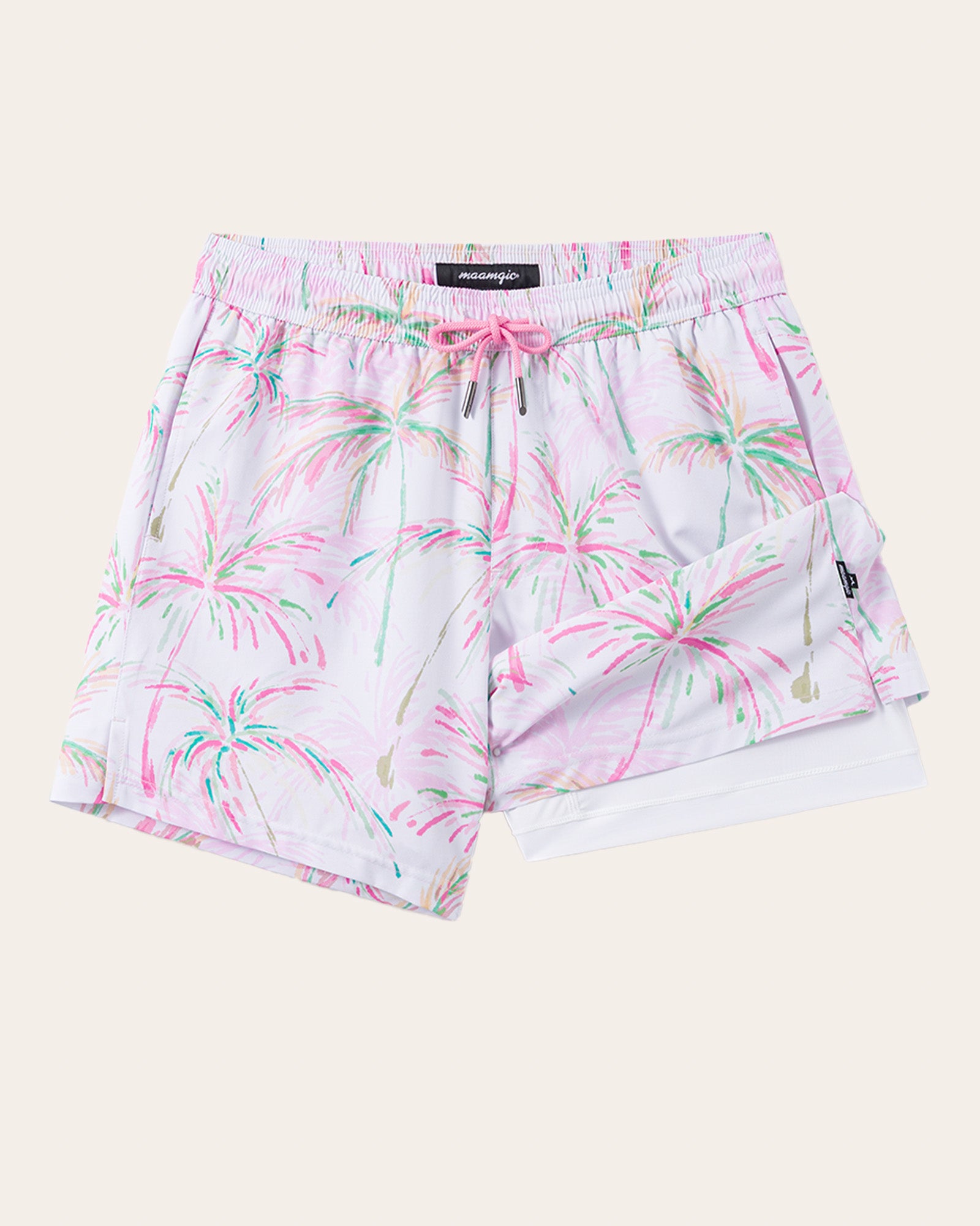 Breeza Palm Print Swim Trunks