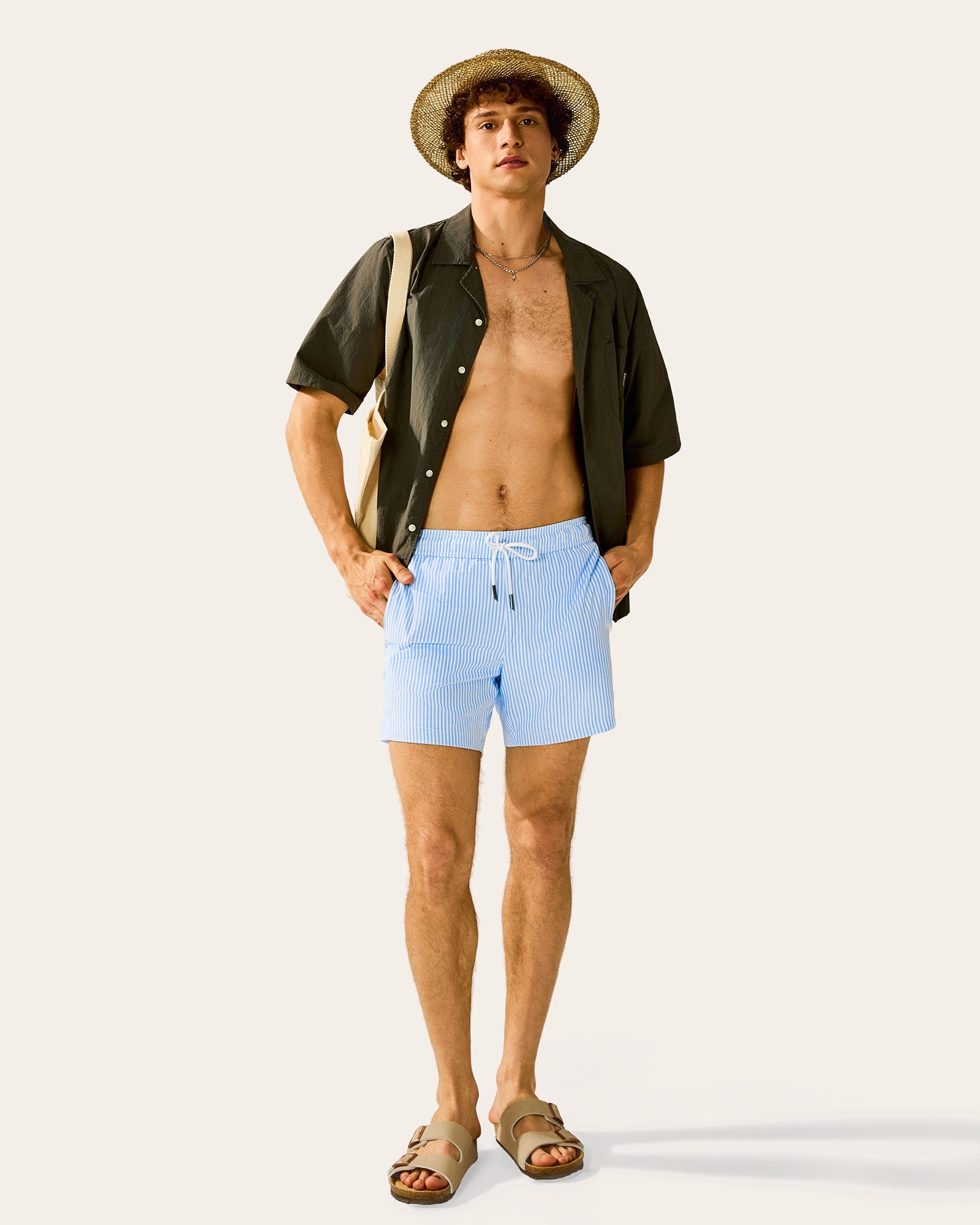 CoastSweet II Striped Swim Trunks