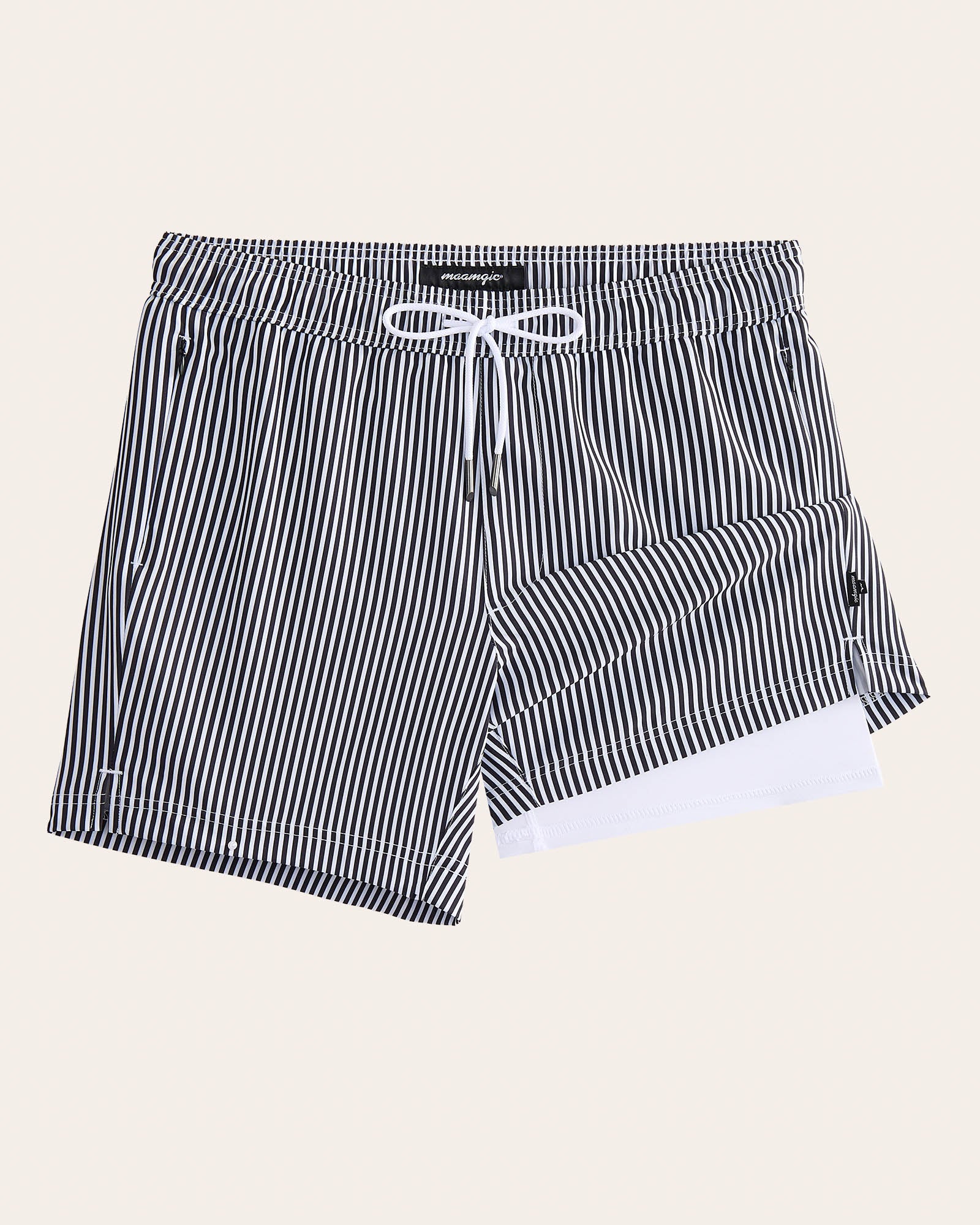 CoastSweet Striped Print Swim Trunks