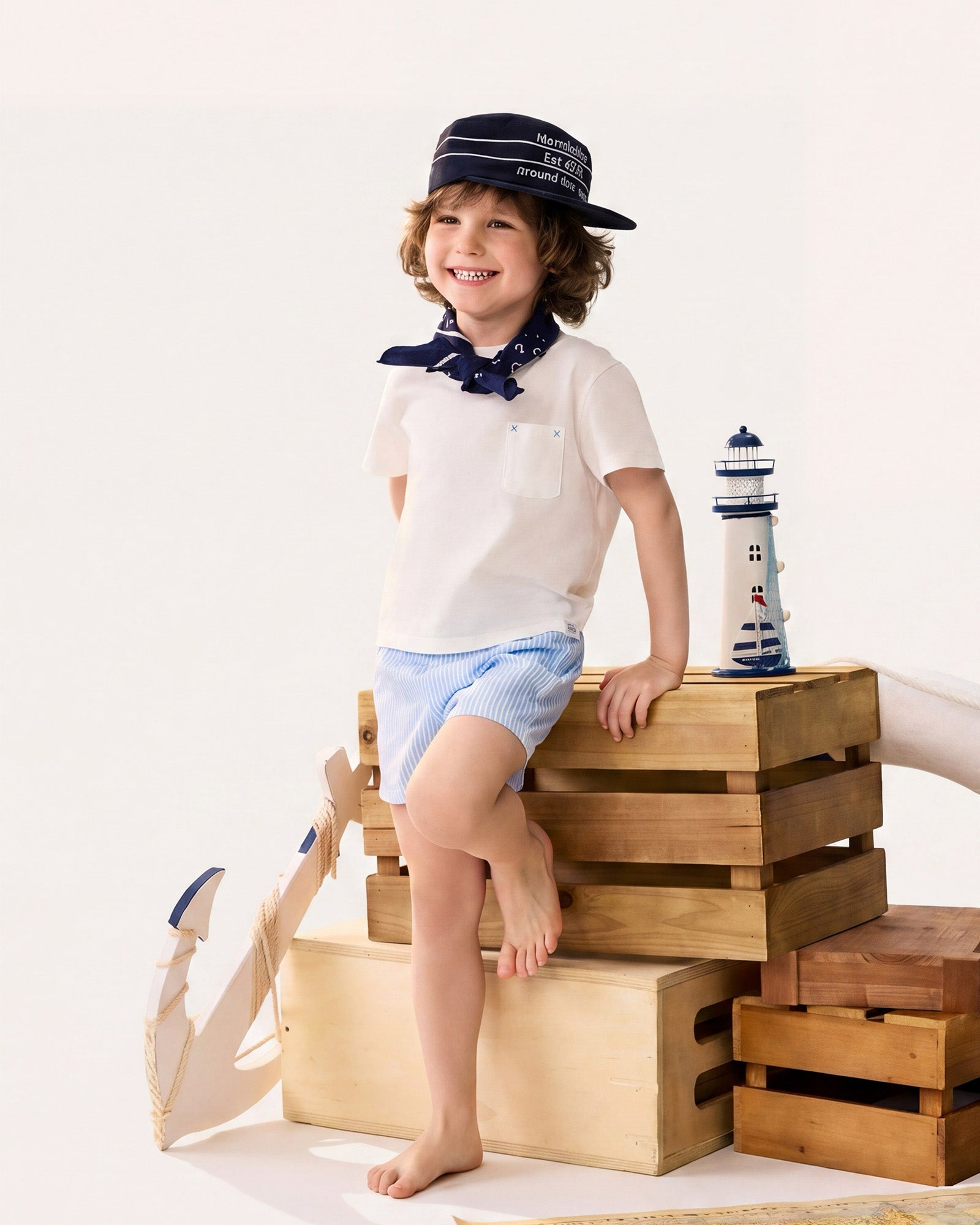 CoastSweet Kids Striped Swim Trunks