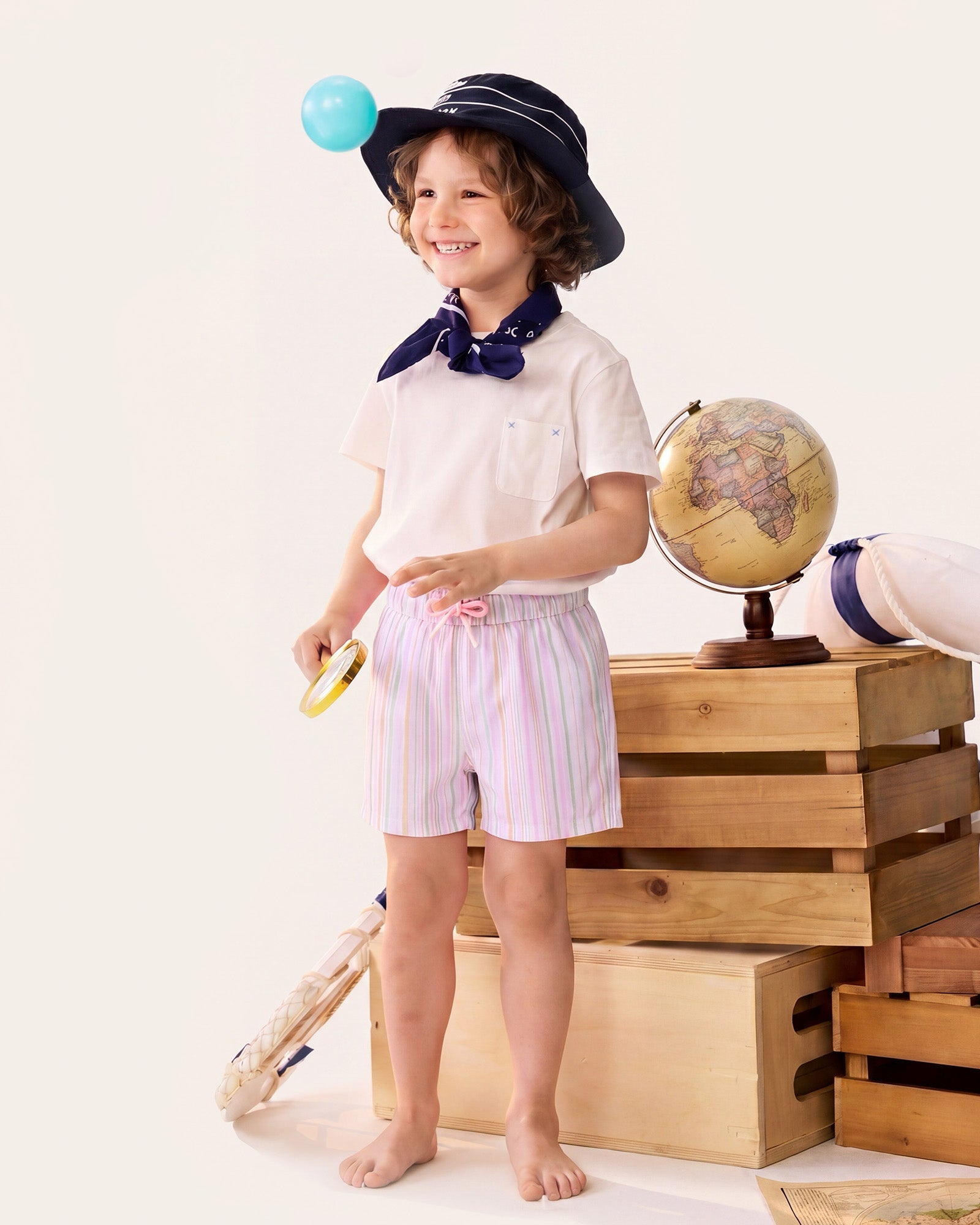 CoastSweet Kids Striped Swim Trunks