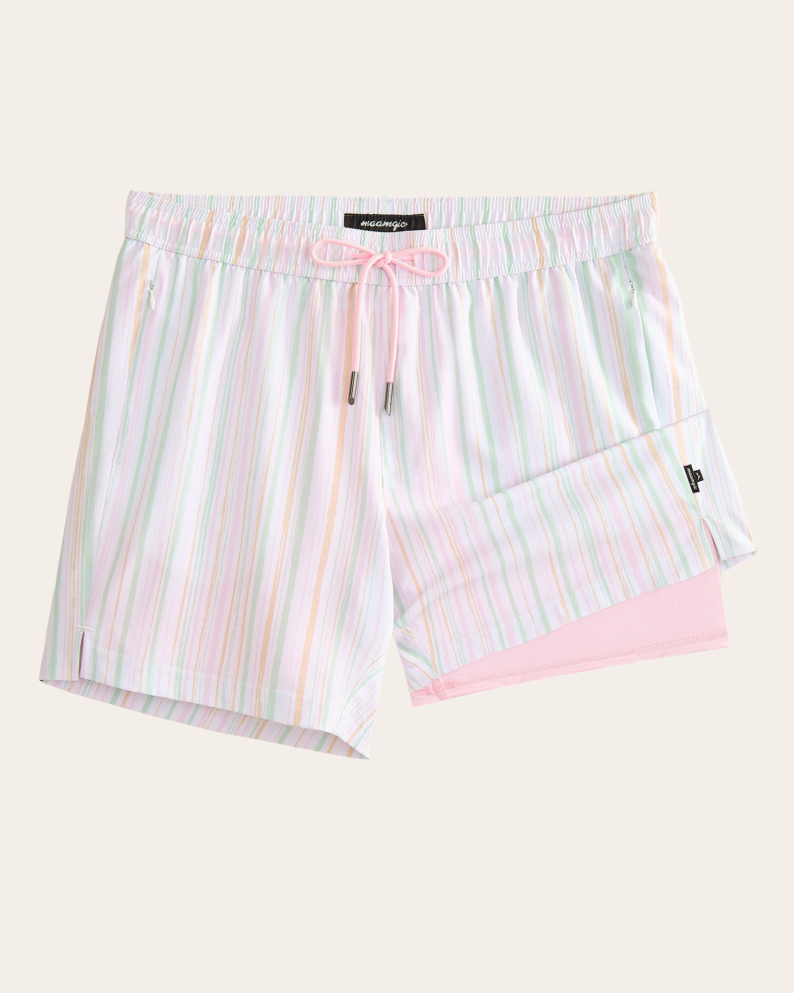 CoastSweet Striped Print Swim Trunks