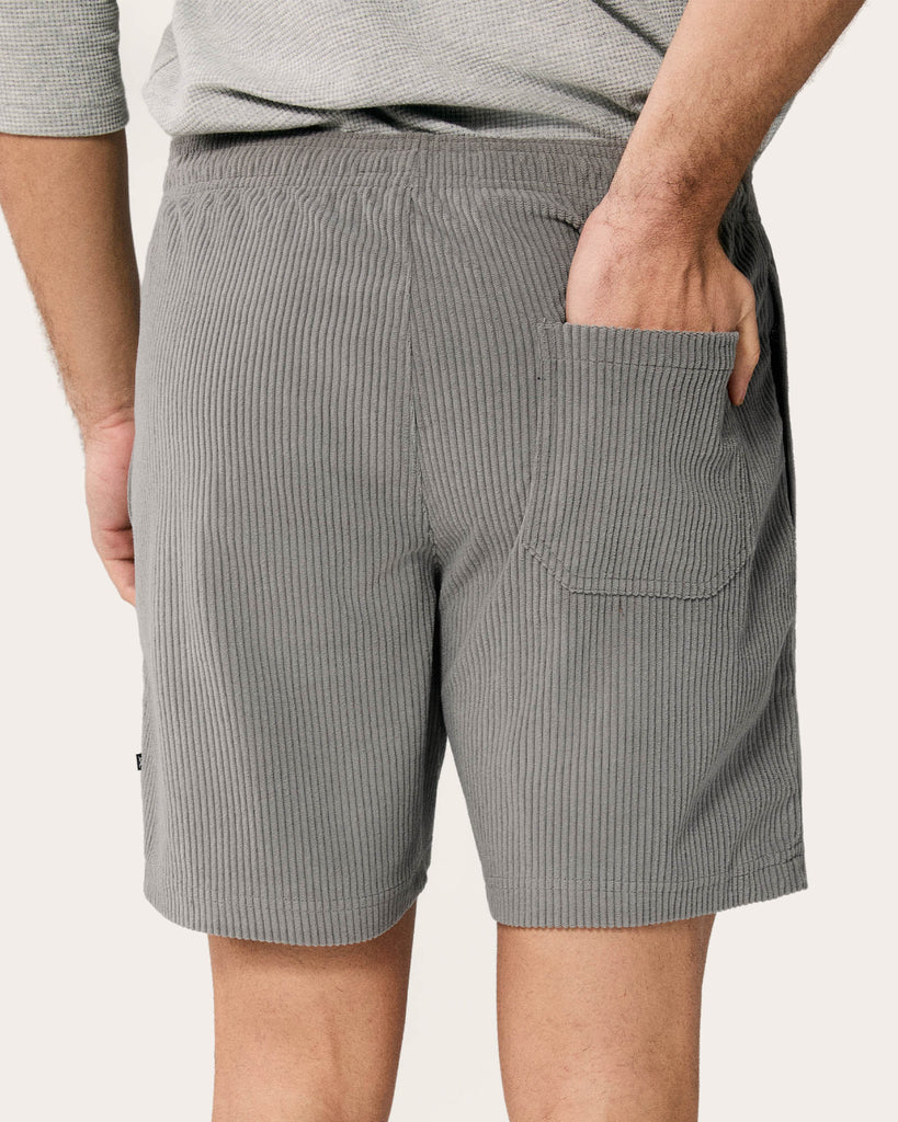 DailyCrod Casual Corduroy Shorts, Grey and Black | Maamgic
