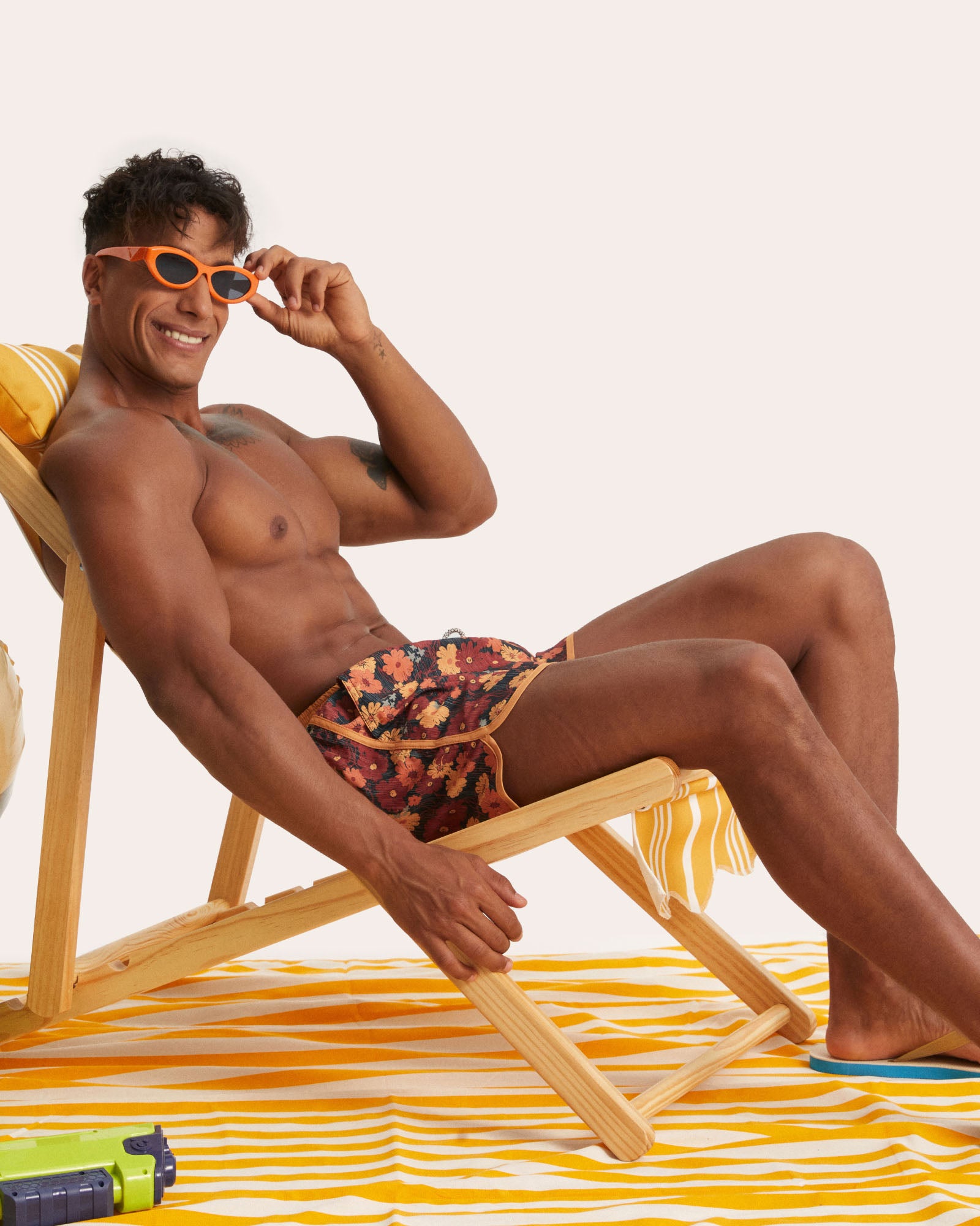 FloraFever Floral Swim Shorts, Brown | Maamgic