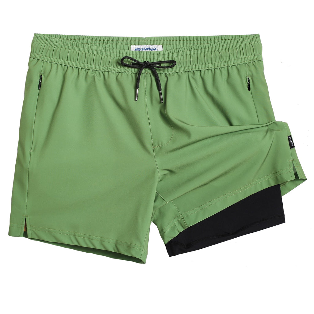 Maamgic5.5Inseam2in1StretchShortLinerGreenBlackSwimShorts_1