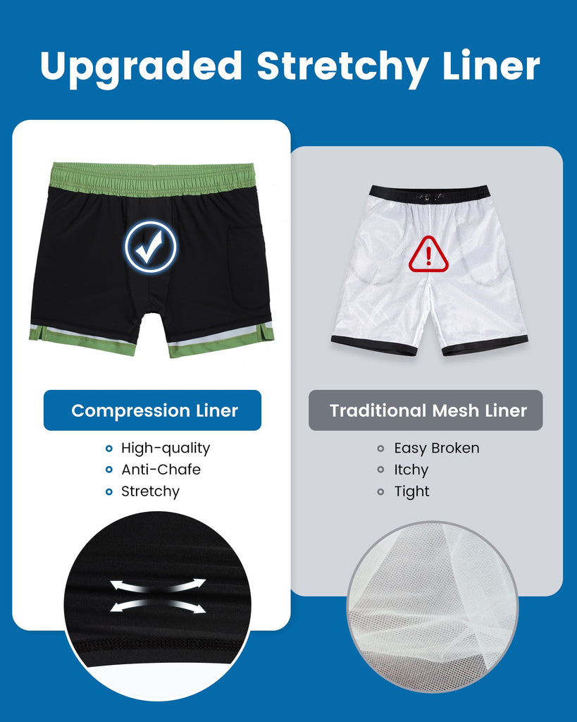 Maamgic5.5Inseam2in1StretchShortLinerGreenBlackSwimShorts_5