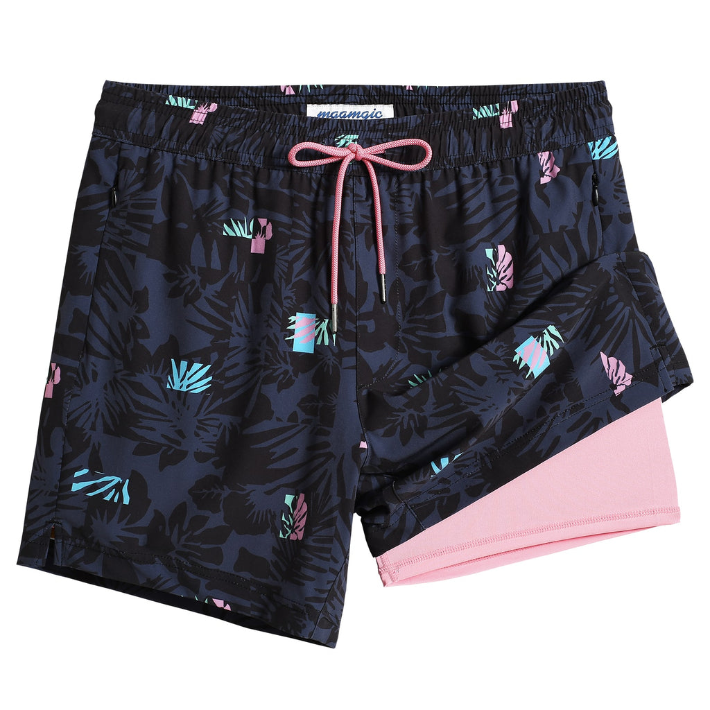 Maamgic_2in1StretchShortLinerBlackPinkSwimShorts_2