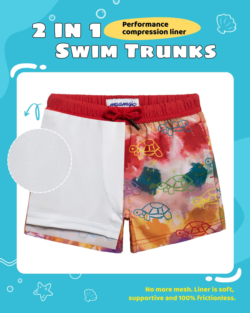 Maamgic_2in1StretchShortLinerRedLittleTurtleKidsSwimShorts_4