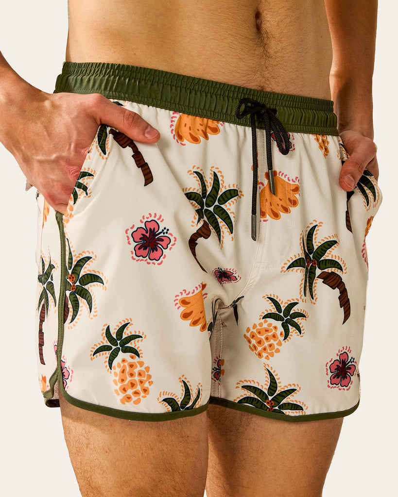 PlantPop Banana Print Swim Trunks, Green | Maamgic