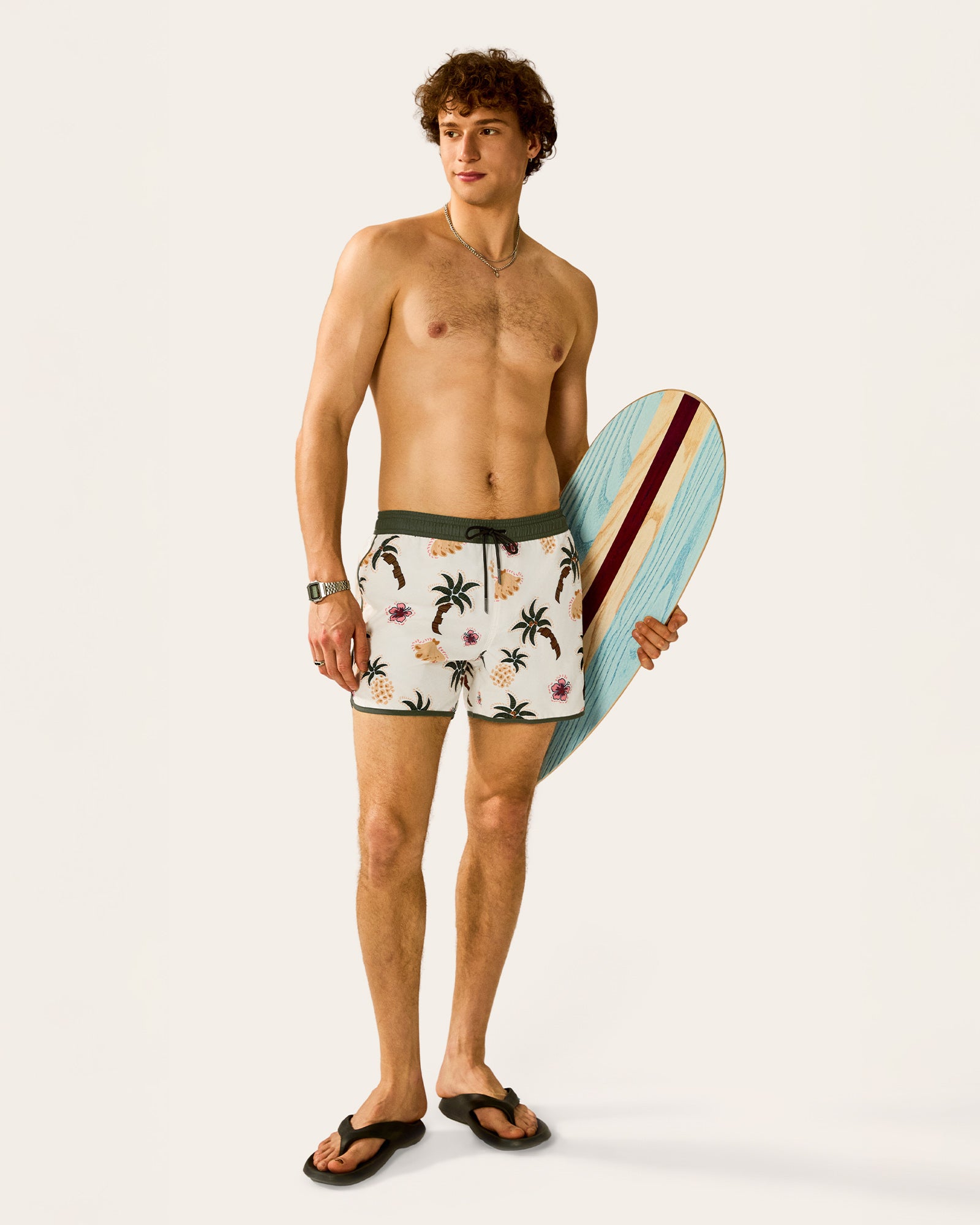 PlantPop Banana Print Swim Trunks, Green | Maamgic