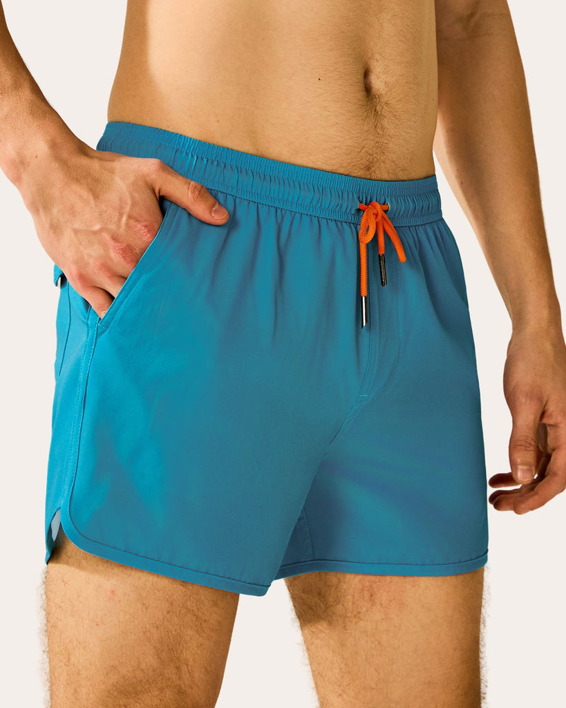 SunPop Short Liner Swim Trunks, Blue and Orange | Maamgic