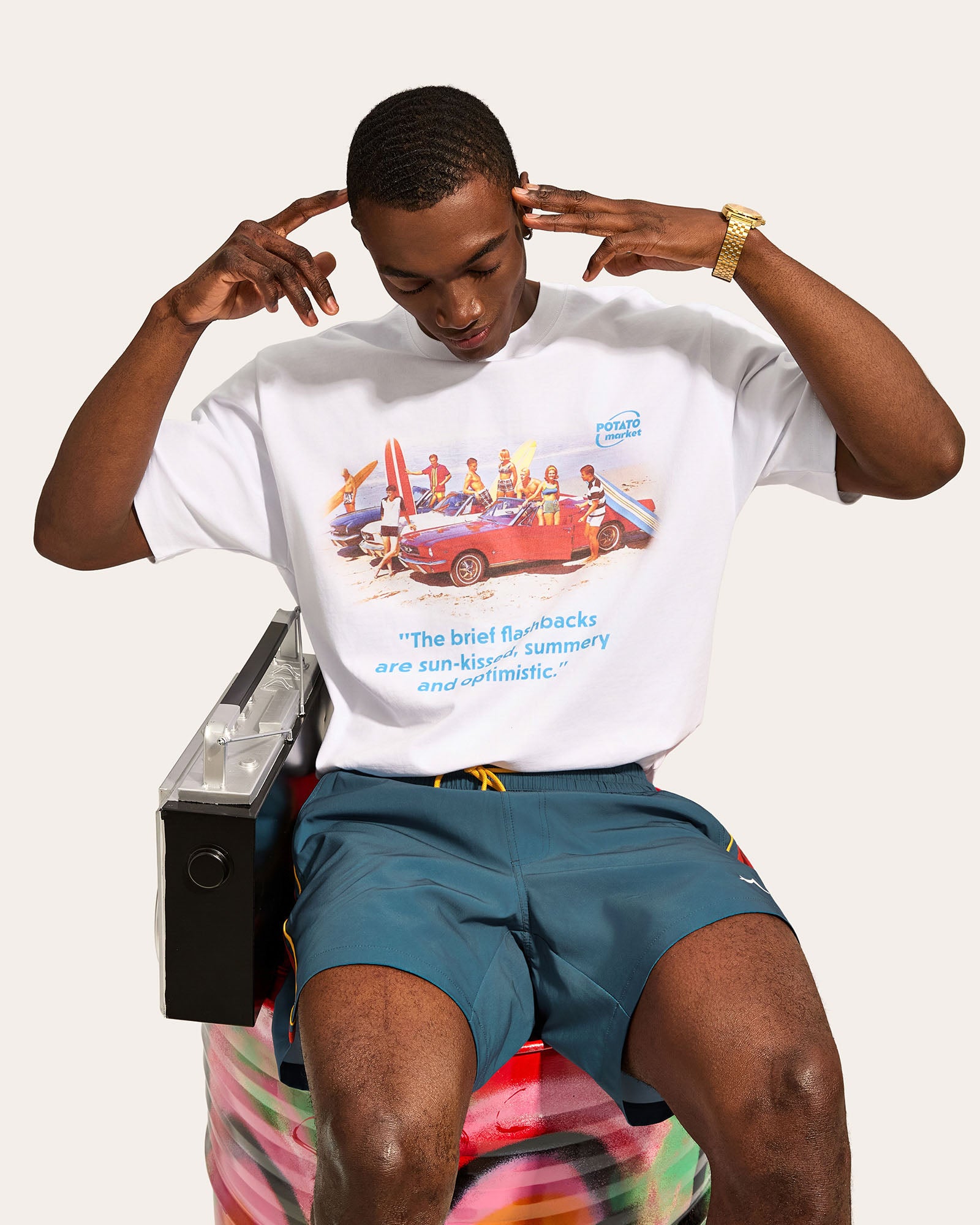 RetroWave Side Striped Swim Shorts