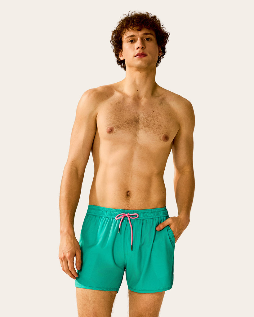 SunPop Short Liner Swim Trunks, Blue and Pink | Maamgic