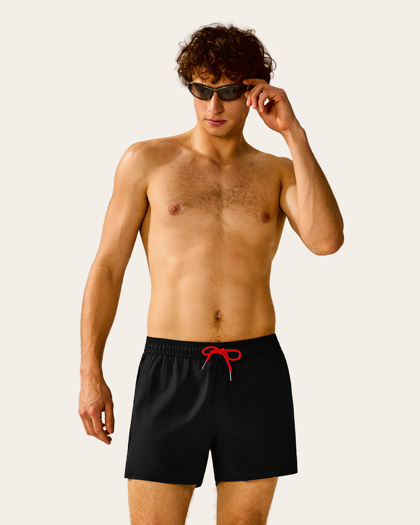 SunPop Short Lined Swim Trunks, Black | Maamgic