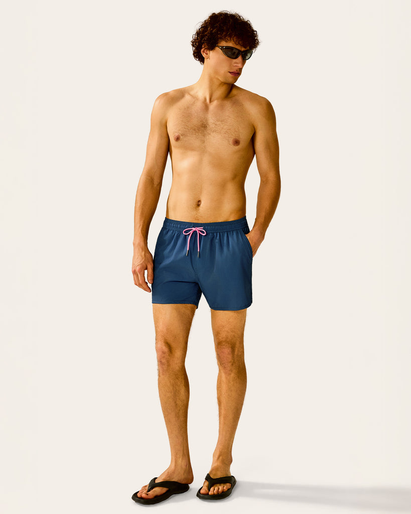 SunPop Short Liner Swim Trunks, Navy and Pink | Maamgic