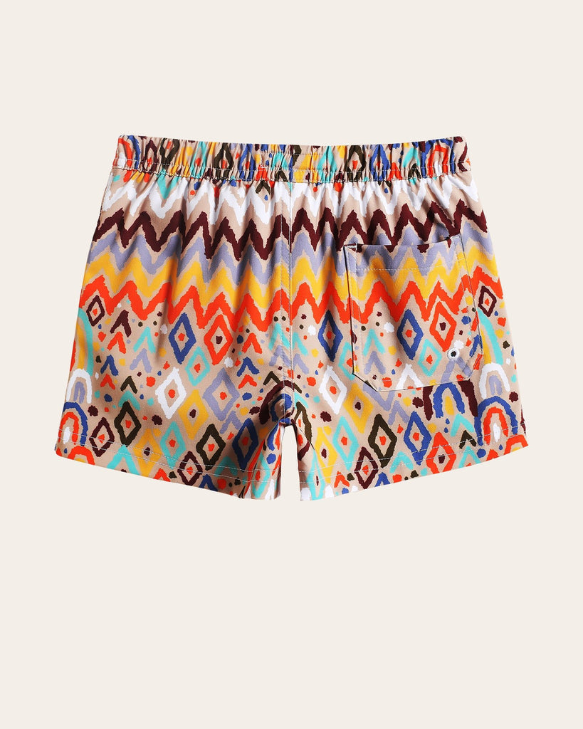 AtlantisDream Kids Drawing Lines Swim Trunks