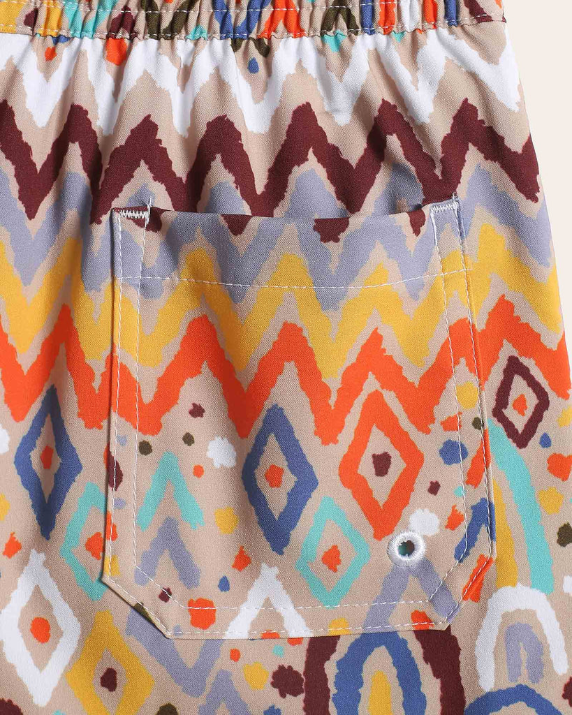 AtlantisDream Kids Drawing Lines Swim Trunks