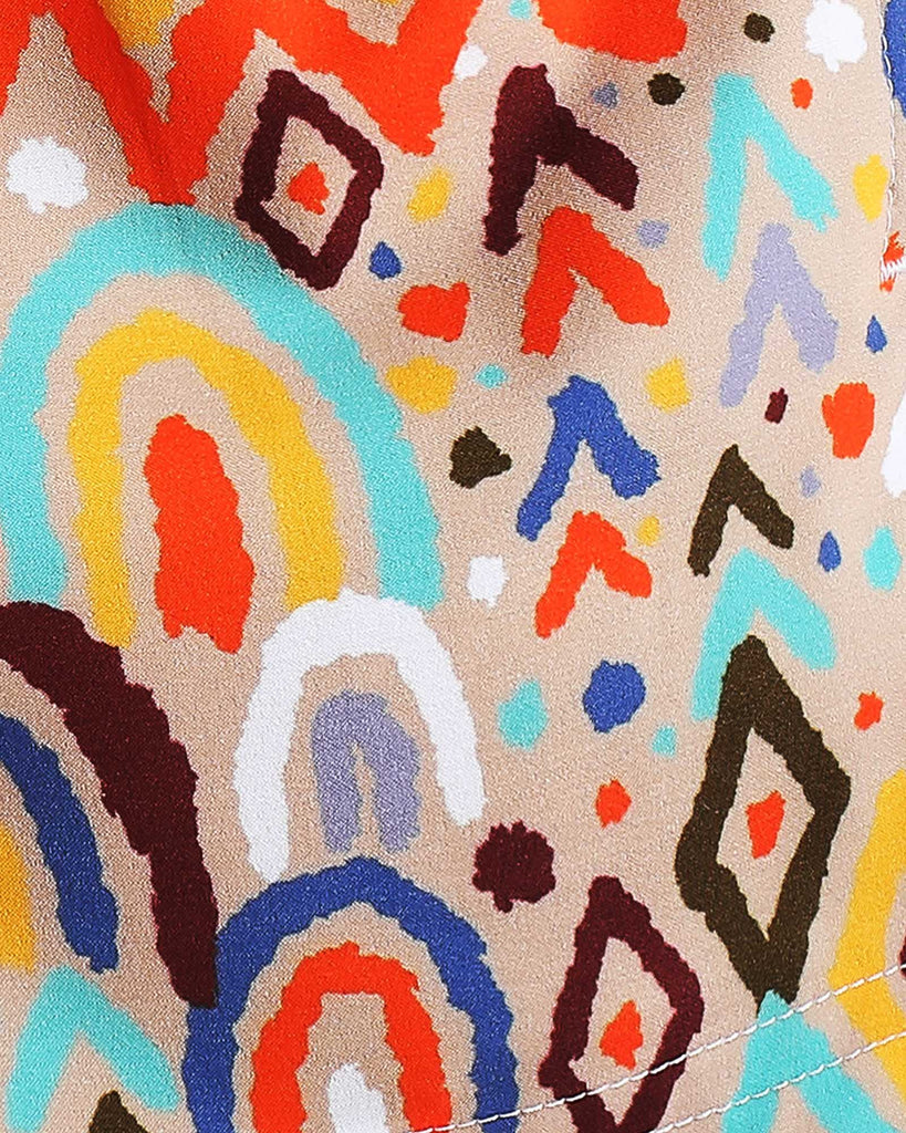 AtlantisDream Kids Drawing Lines Swim Trunks