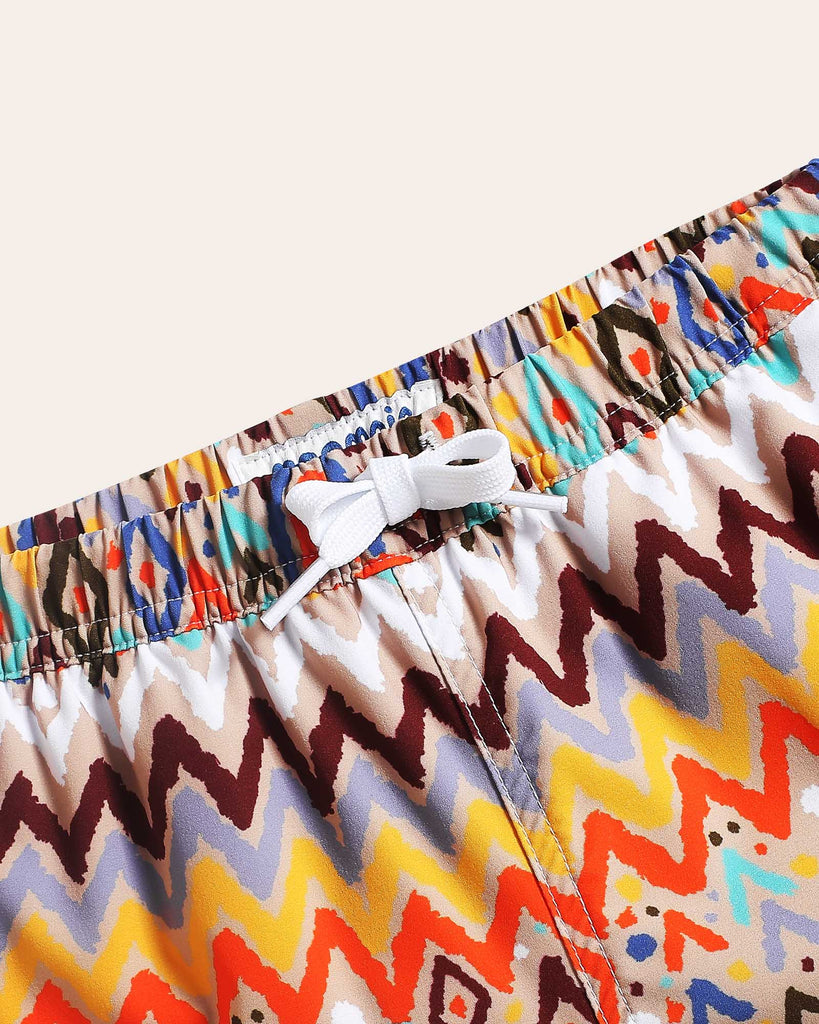 AtlantisDream Kids Drawing Lines Swim Trunks
