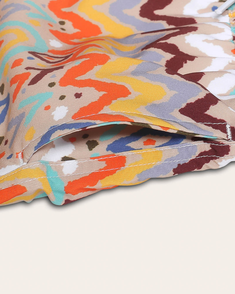 AtlantisDream Kids Drawing Lines Swim Trunks