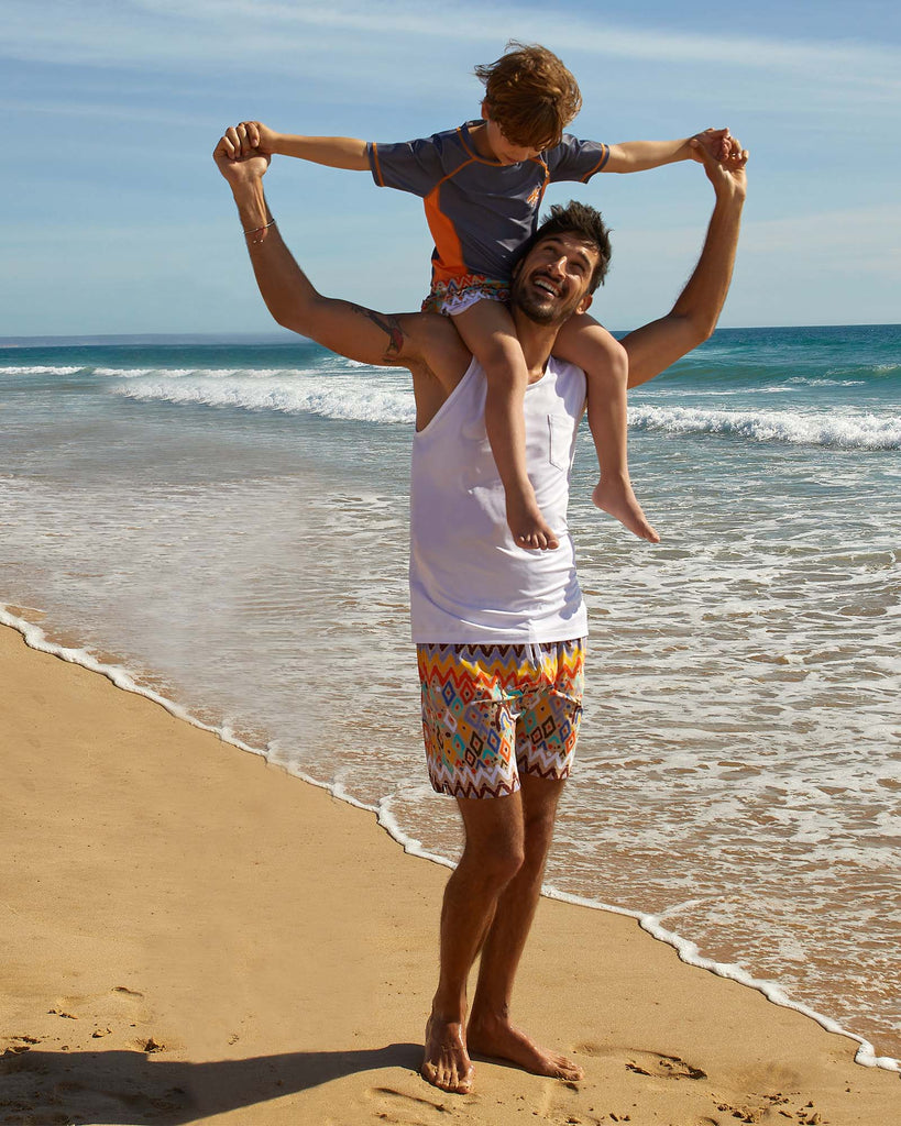 AtlantisDream Kids Drawing Lines Swim Trunks