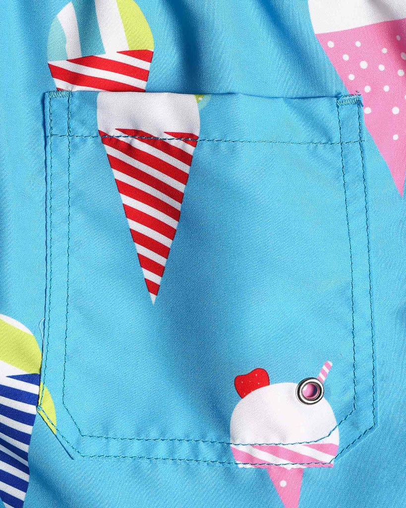 BeachBliss Kids Ice Cream Swim Trunks