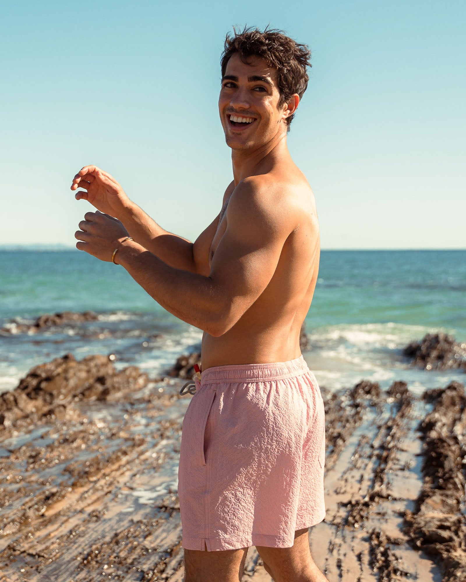 Bivert Liner Solid Swim Shorts, Pink | Maamgic