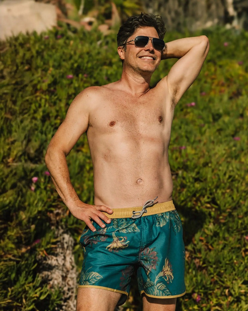 ChinoWave Floral Print Swim Trunks