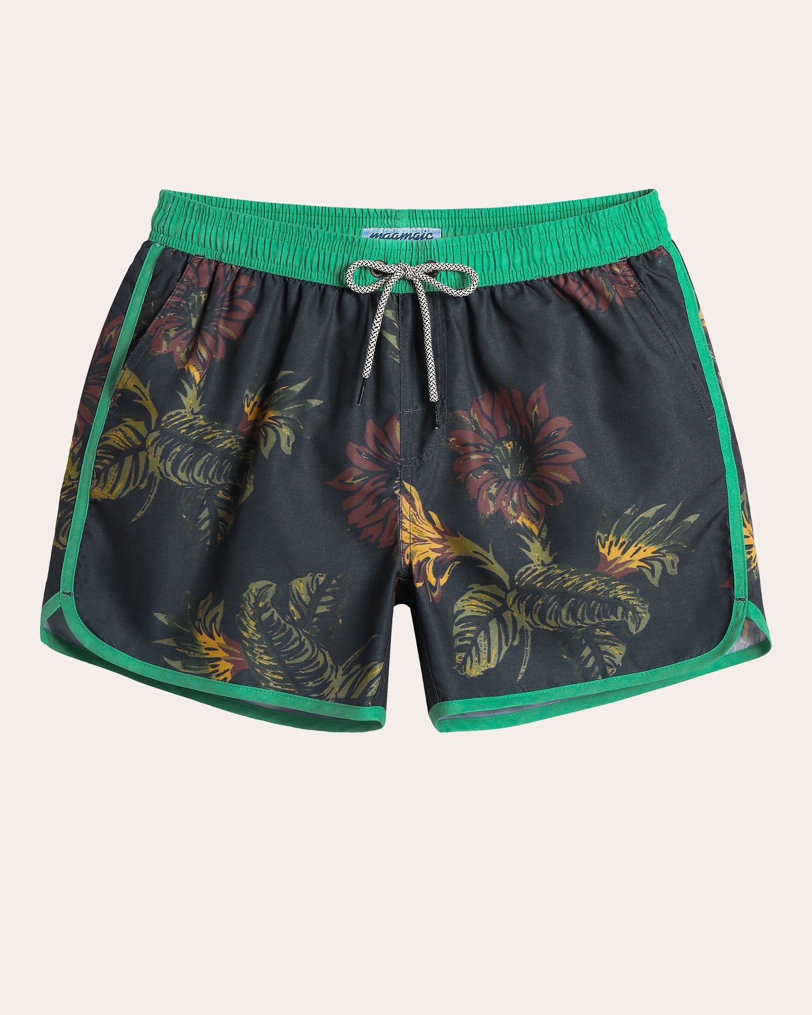 ChinoWave Vintage Floral Swim Shorts, Green | Maamgic – maamgic