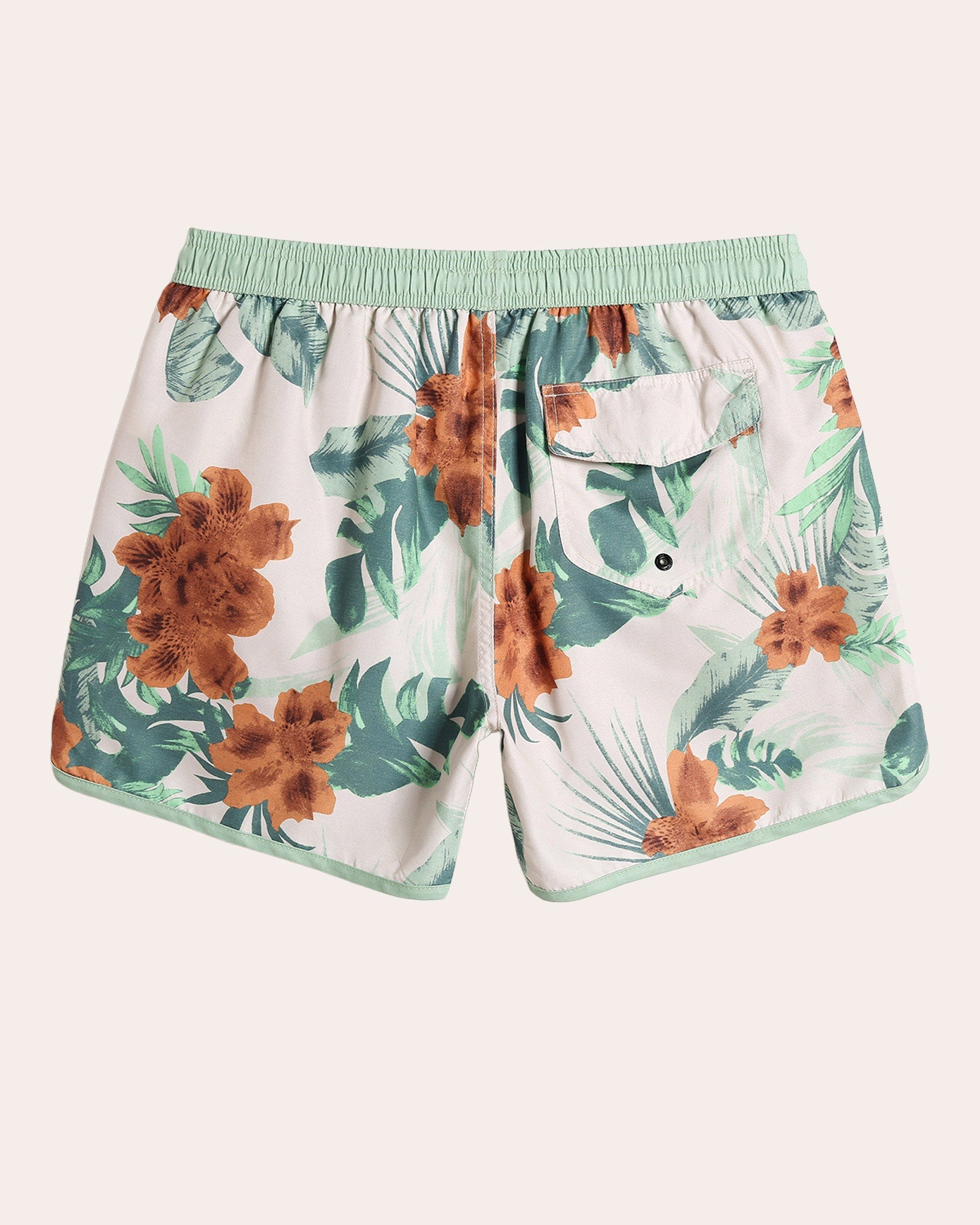 Men's ChinoWave Floral Print Swim Trunks, Light Green | Maamgic