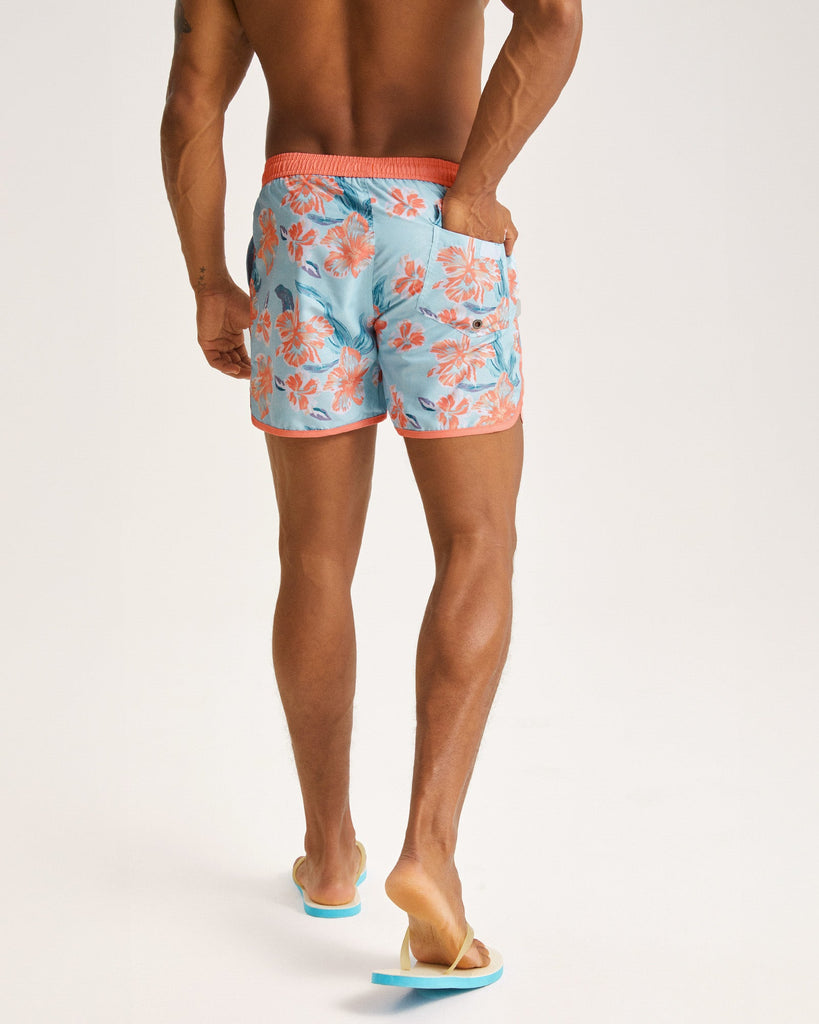 ChinoWave Pink Flowers Swim Trunks