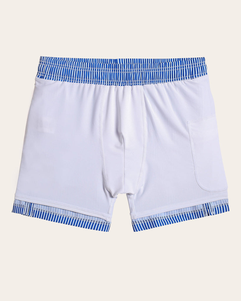 CoastSweet Striped Print Swim Trunks