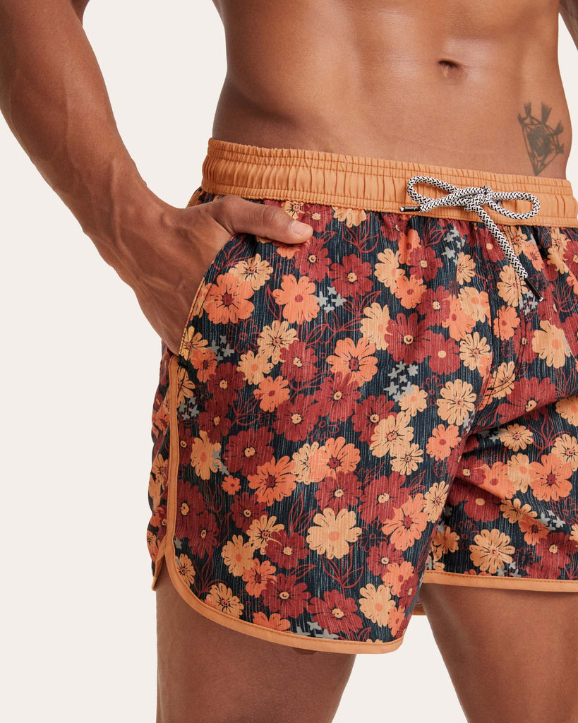 FloraFever Daisy Print Swim Trunks