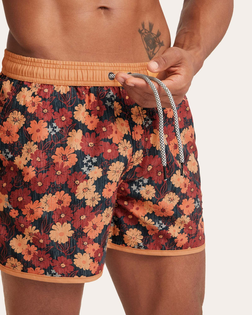 FloraFever Daisy Print Swim Trunks