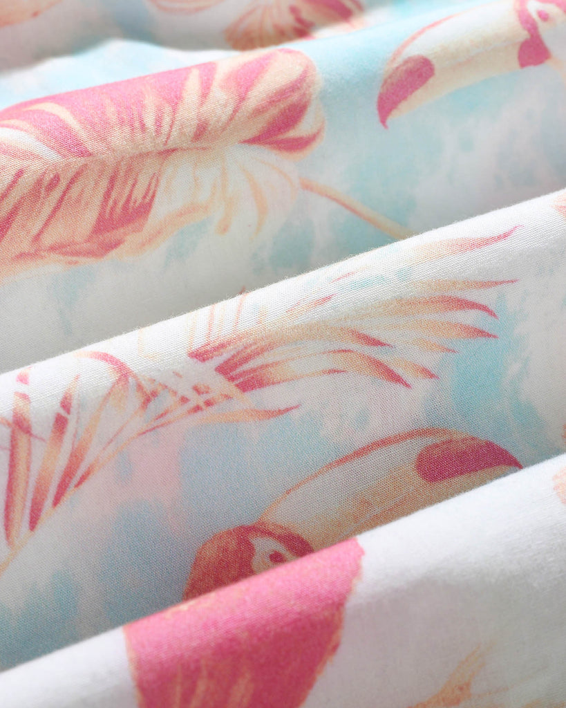 HawaiDay Pink Parrot Short Sleeve Shirts