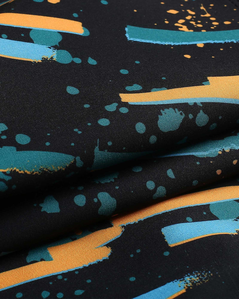 Kaleidos Striped Graffiti Running Shorts