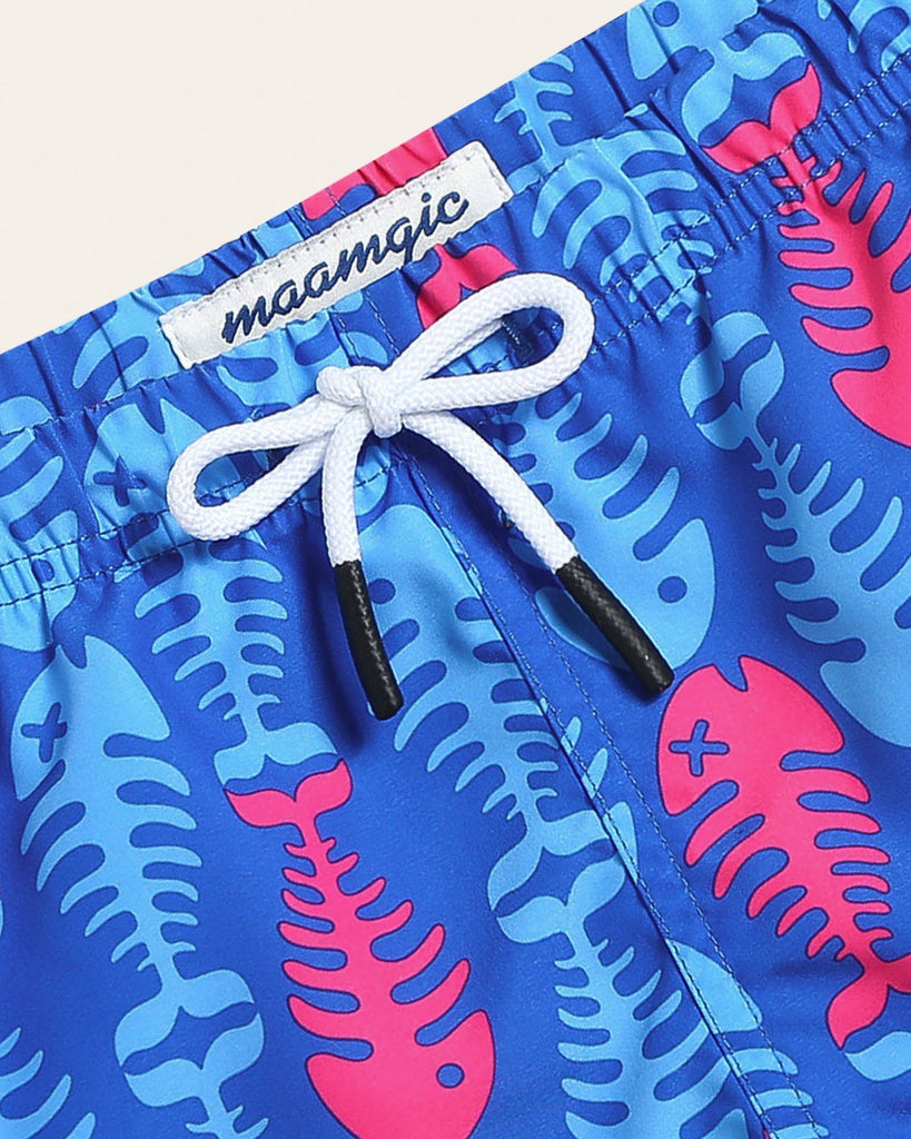 MarineDream Kids Fish Bone Swim Trunks
