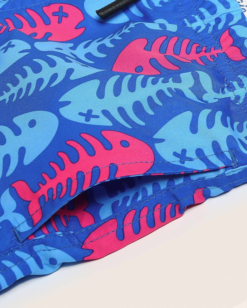 MarineDream Kids Fish Bone Swim Trunks