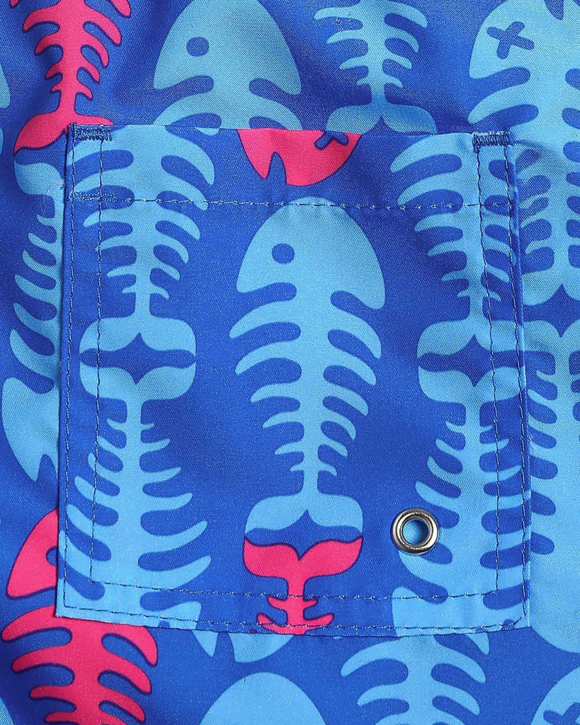 MarineDream Kids Fish Bone Swim Trunks