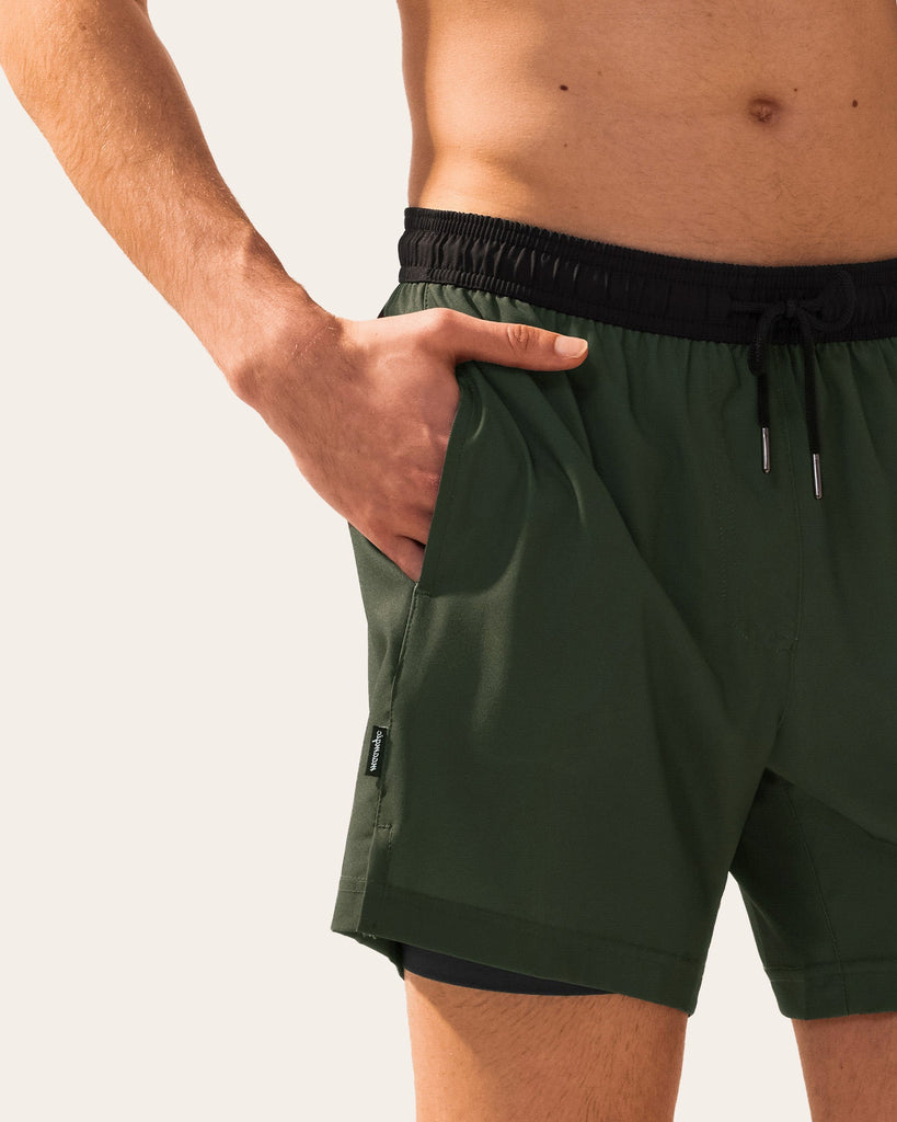 MoveEase Solid Color Swim Trunks