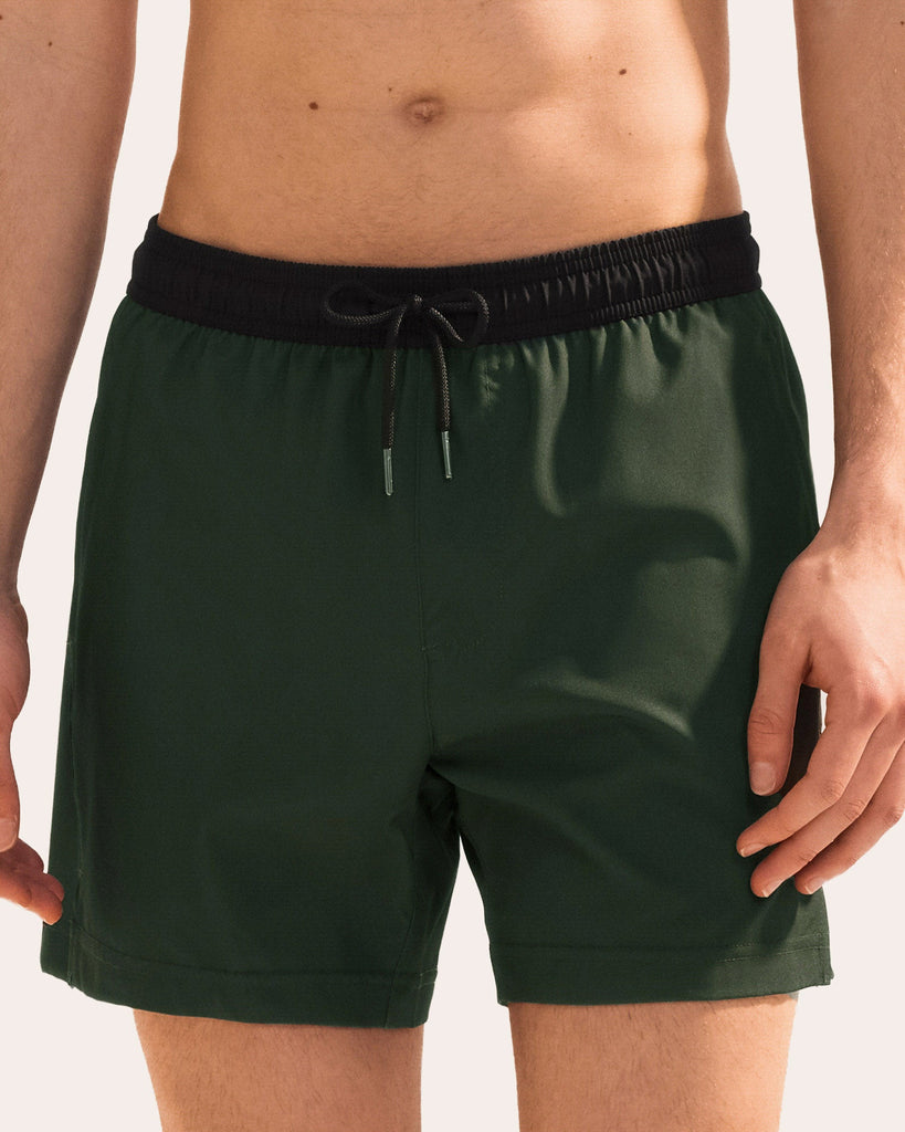 MoveEase Solid Color Swim Trunks