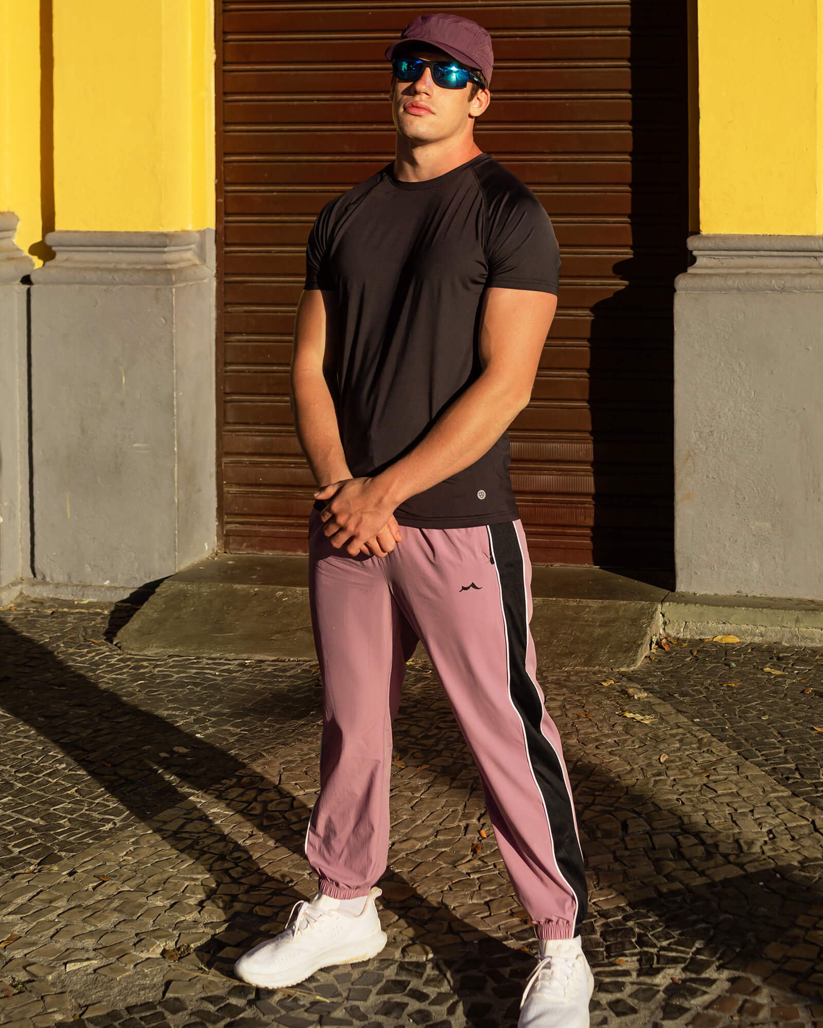 【み】VINTAGE EFFECT TRACK PANTS Retro 70s Striped Track Pants, Purple | Maamgic