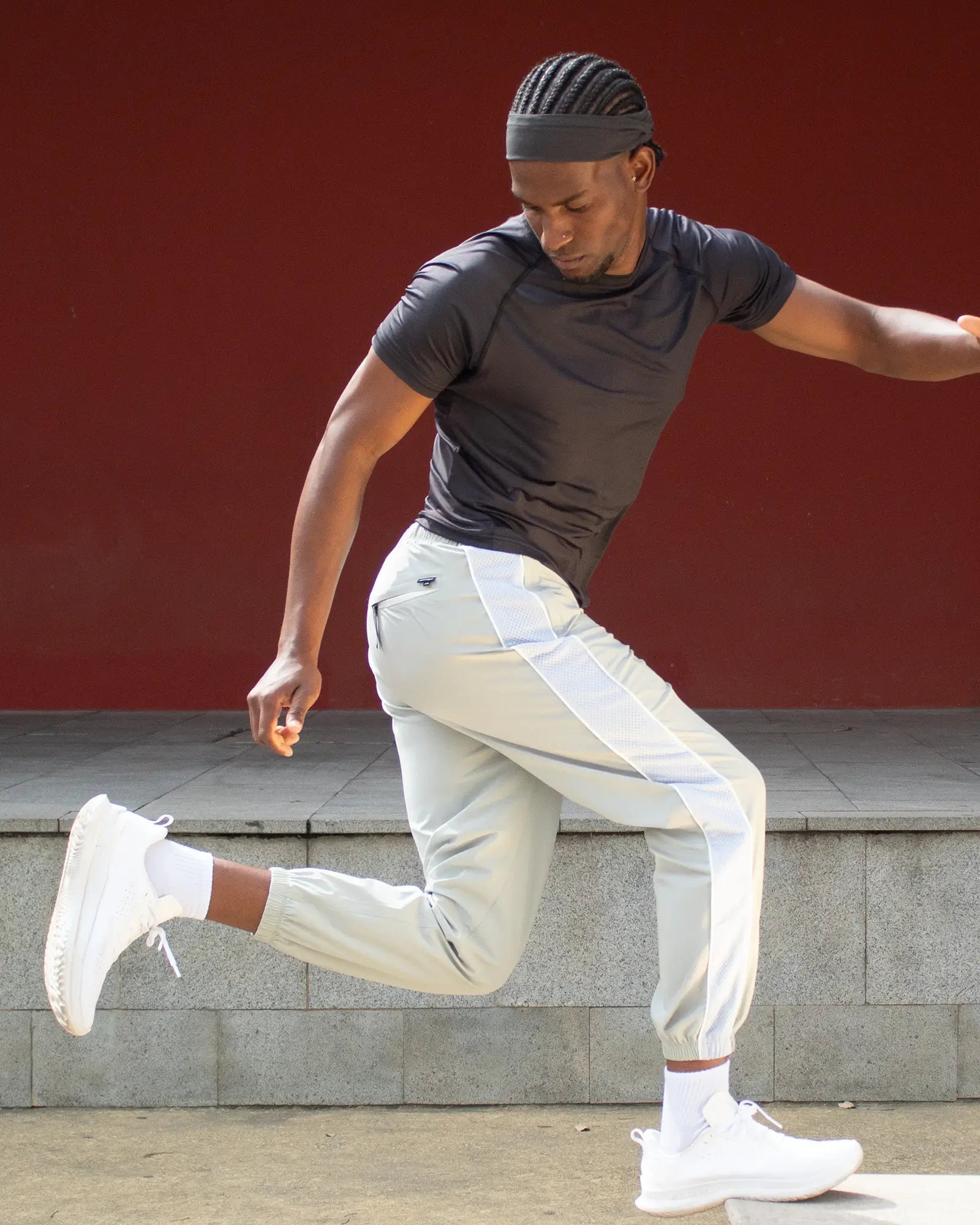 Retro 70s Striped Track Pants, Gray | Maamgic