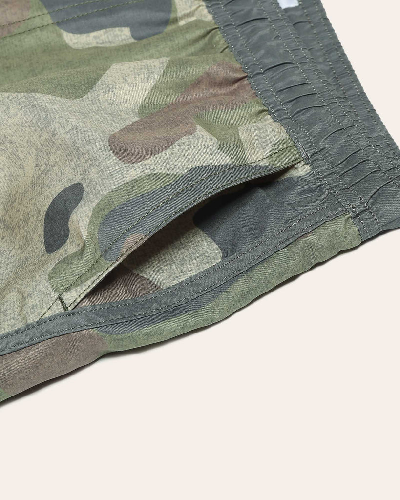 RetroRuse Camo Print Swim Trunks