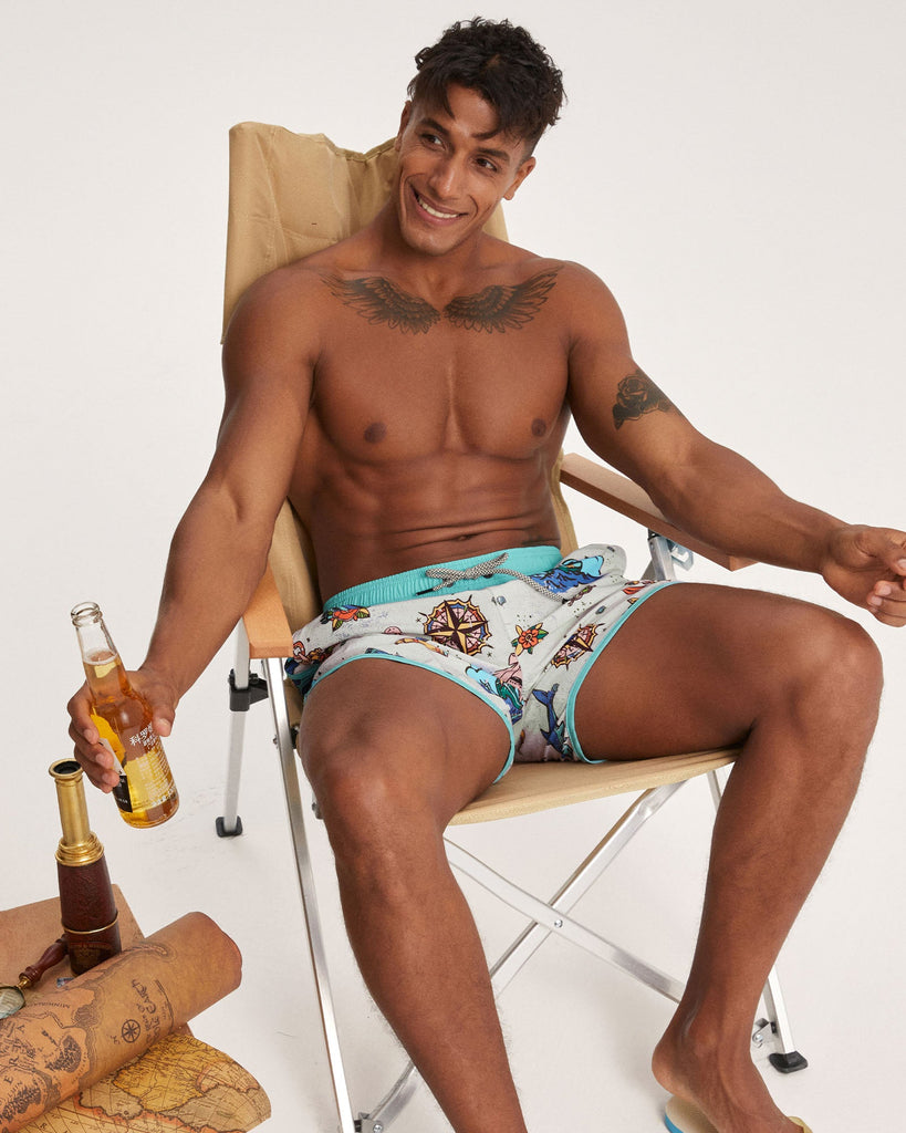 SeaBorn Sea Voyage Printed Swim Trunks