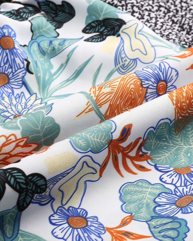 SecretGarden Orange Floral Swim Trunks