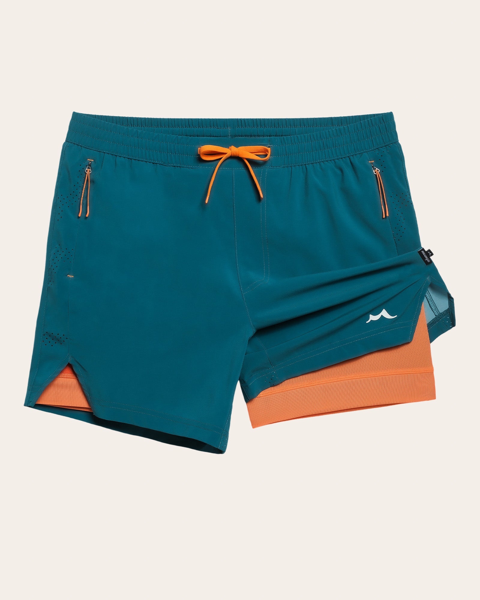 SplashyMix Ultra-light Gym Shorts, Green And Orange | Maamgic