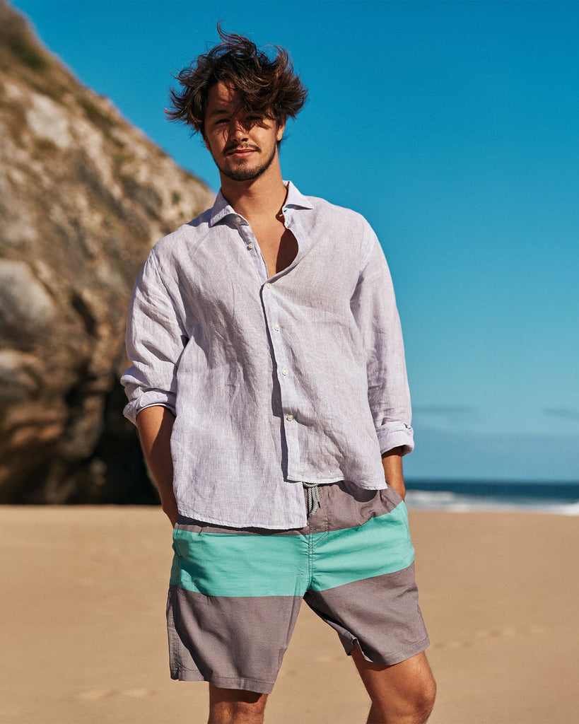 StripePop Color Matching Swim Trunks