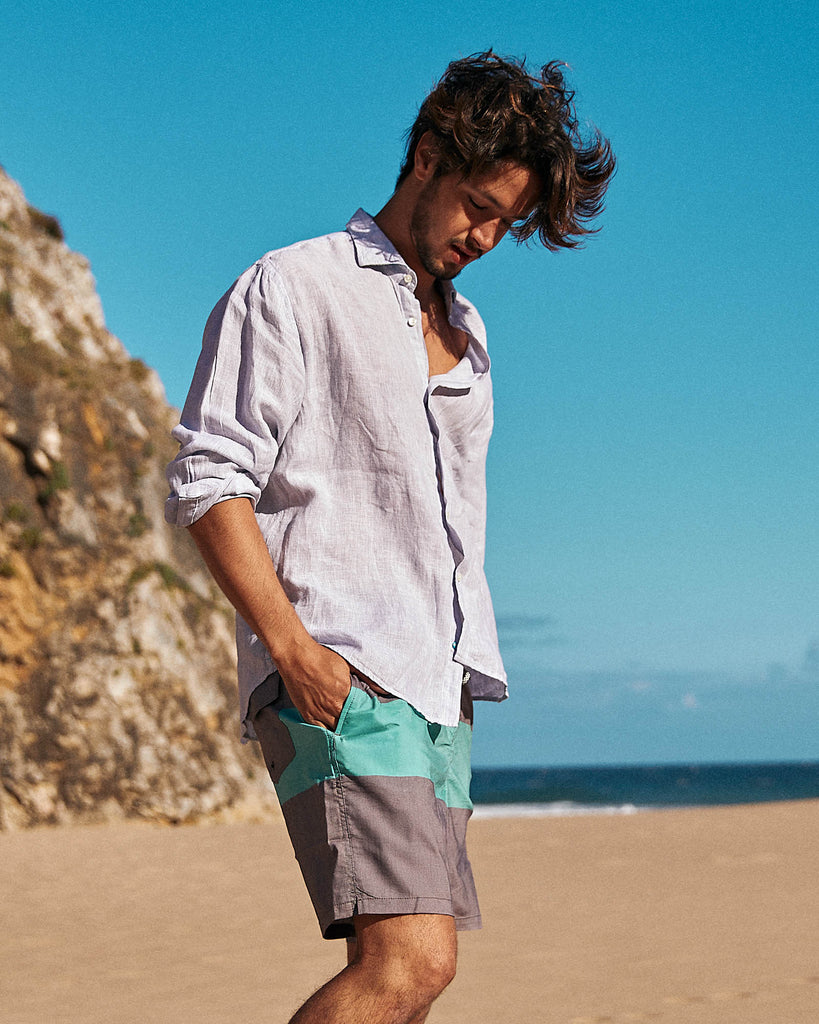 StripePop Color Matching Swim Trunks